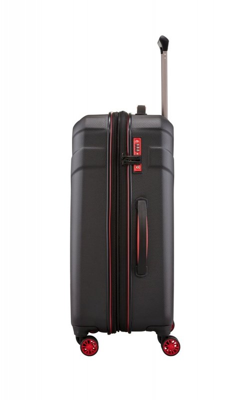 Travelite Vector 4w M cestovní kufr TSA 70 cm 79-91 l Black