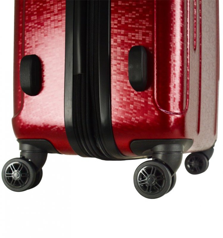 Mia Toro M1239 Manta L Burgundy cestovní kufr na 4 kolečkách TSA 77 cm 97-121 l
