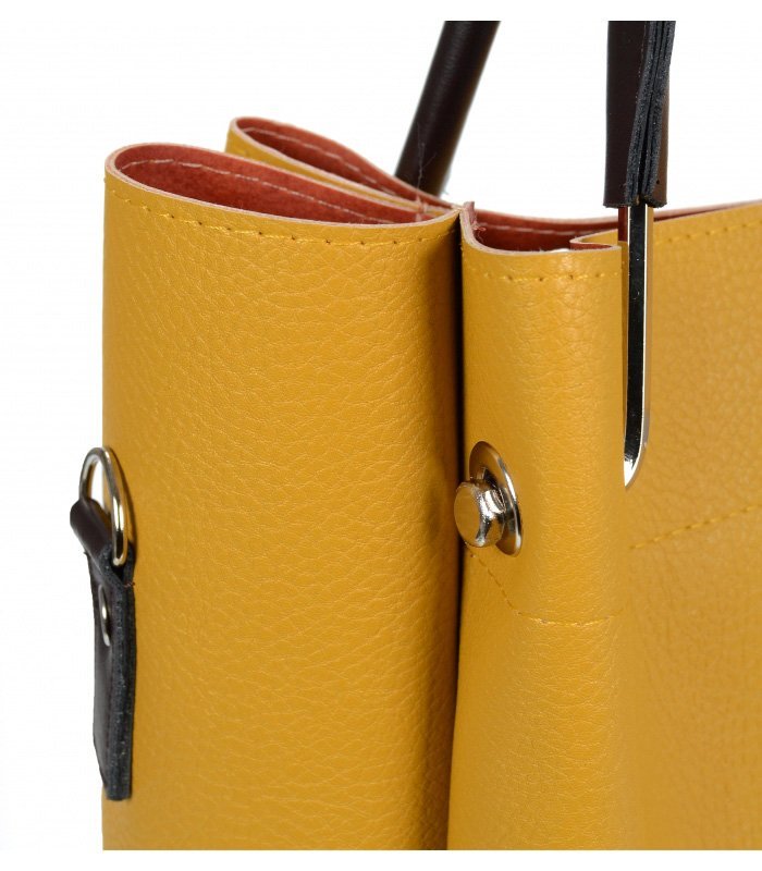 GROSSO S728 elegantní kabelka žlutá hořčicová