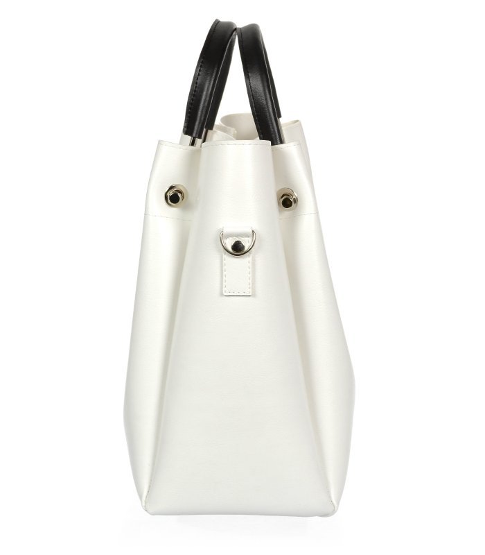 GROSSO S728 elegantní kabelka s černými ručkami bílá