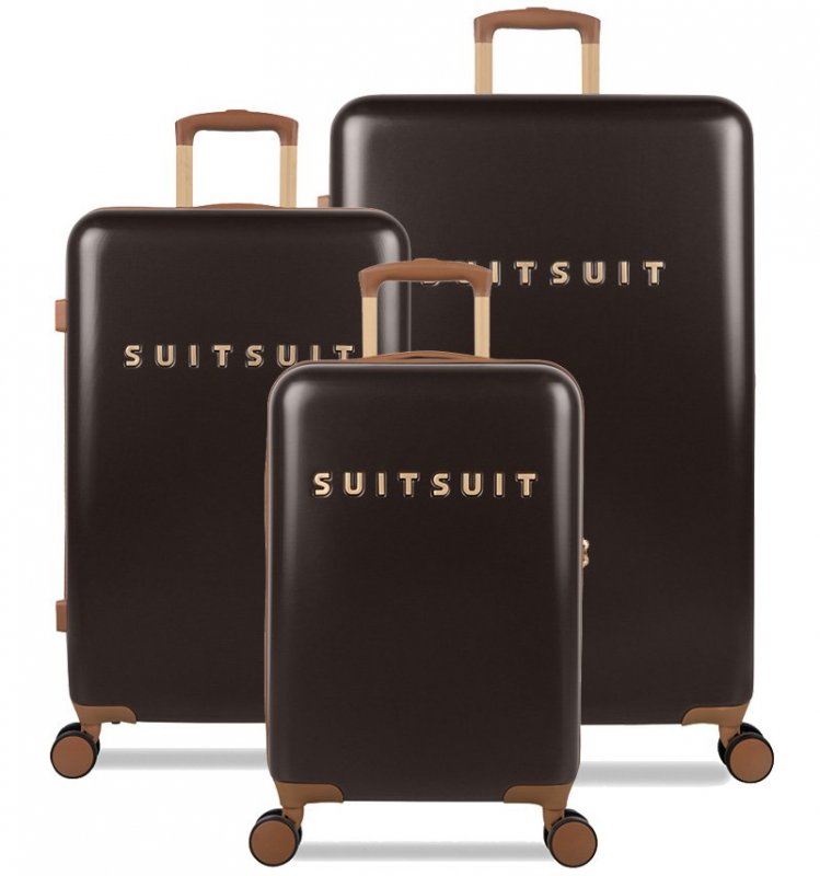 SUITSUIT Fab Seventies Classic sada cestovních kufrů 77/67/55 cm Espresso Black