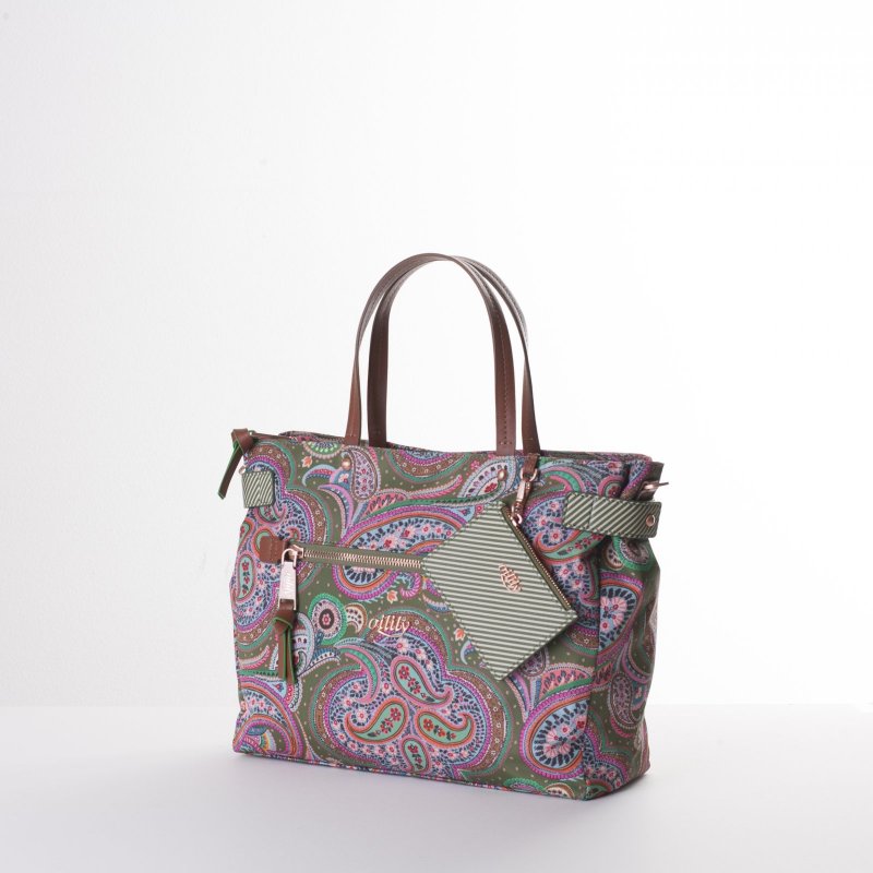 Oilily Helena Paisley Handbag květovaná kabelka 29 cm Cypres