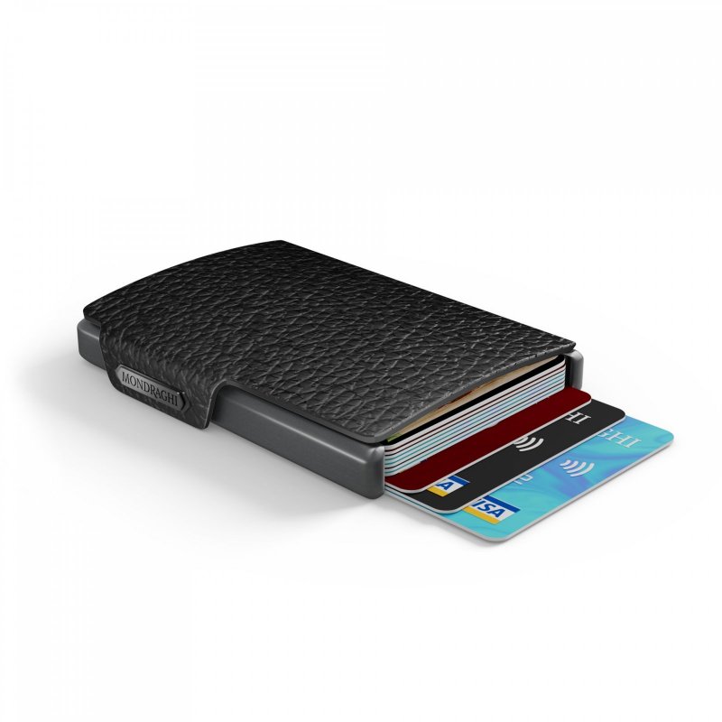 Mondraghi One mini peněženka RFID kůže / hliník Black