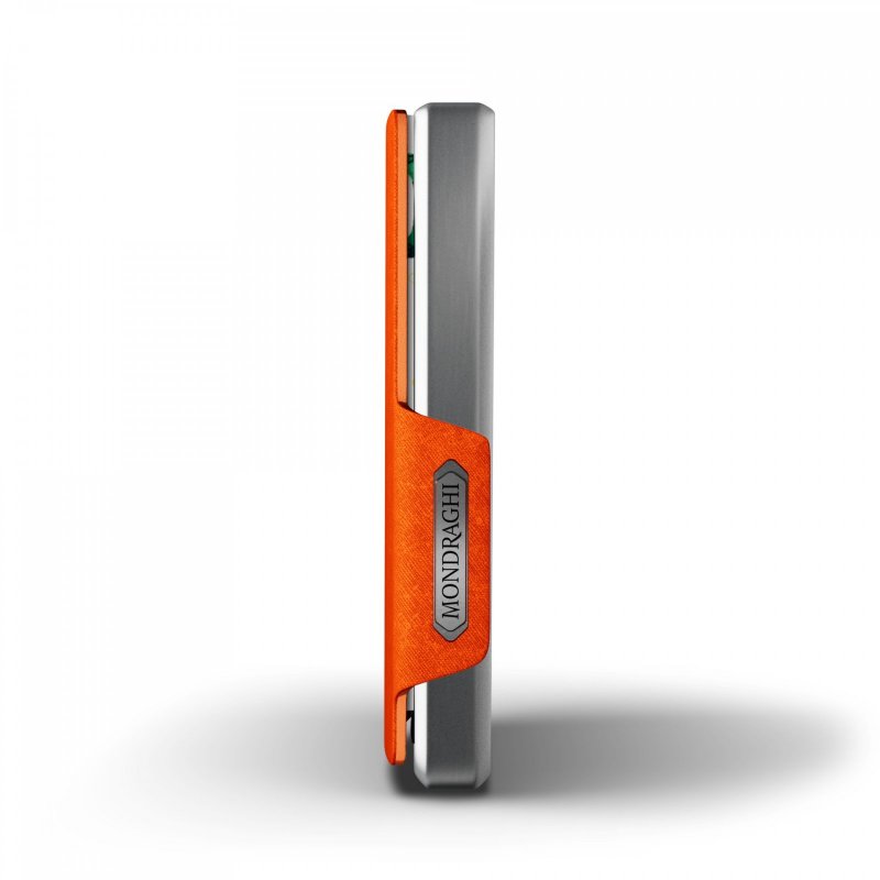 Mondraghi Saffiano mini peněženka RFID kůže / hliník Orange