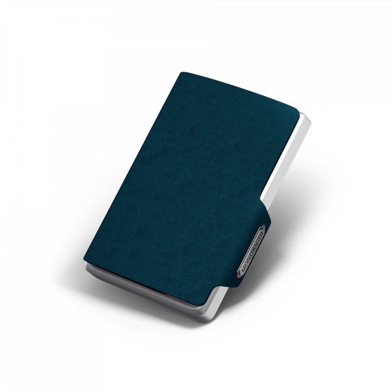 Mondraghi Saffiano mini peněženka RFID kůže / hliník Blue