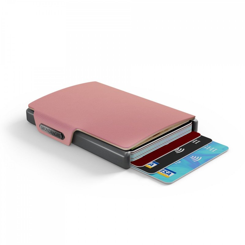 Mondraghi Saffiano mini peněženka RFID kůže / hliník Pink