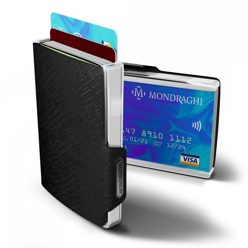 Mondraghi Elegance Cut mini peněženka RFID kůže / hliník Black