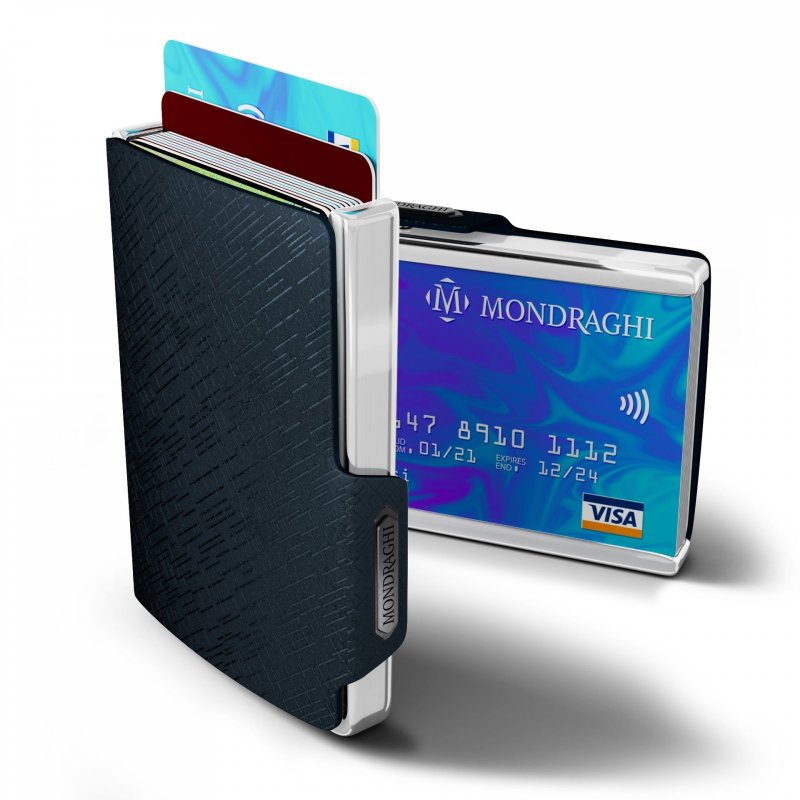Mondraghi Elegance Cut mini peněženka RFID kůže / hliník Blue