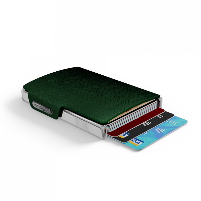 Mondraghi Elegance Cut mini peněženka RFID kůže / hliník Olive