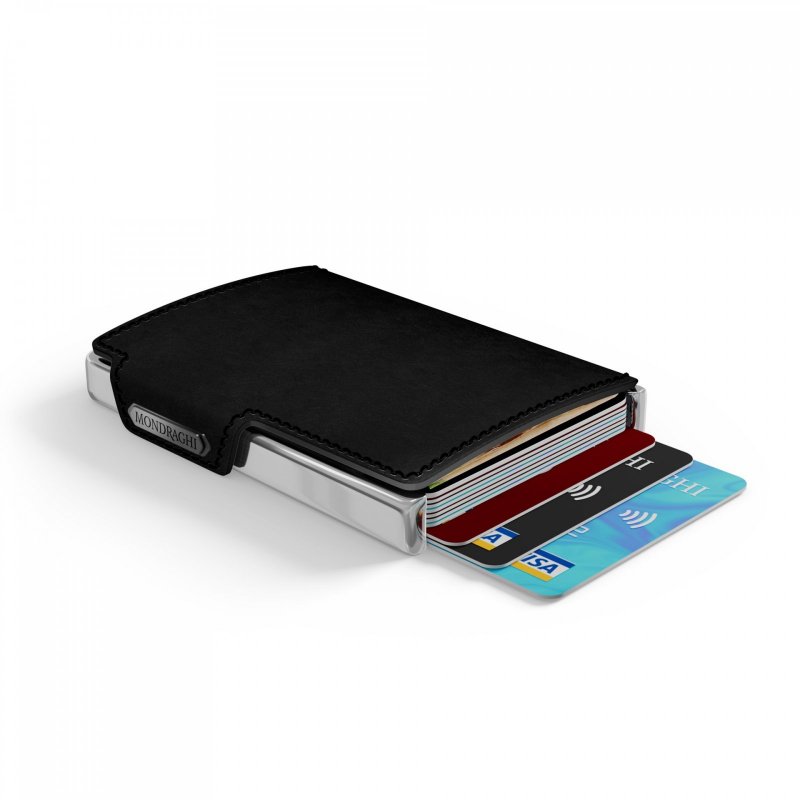 Mondraghi Elegance mini peněženka RFID kůže / hliník Black