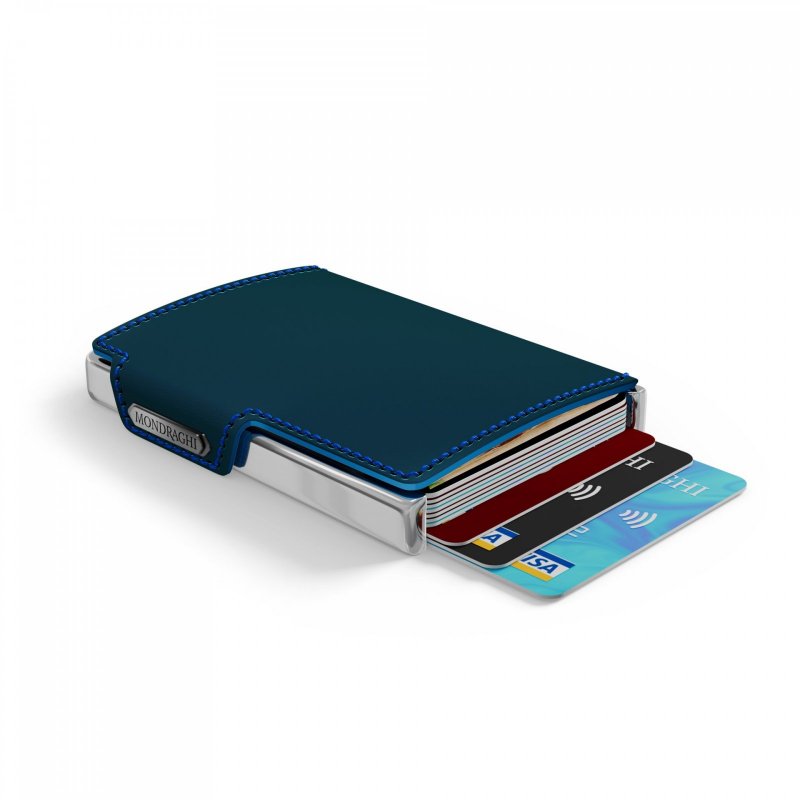 Levně Mondraghi Elegance mini peněženka RFID kůže / hliník Blue