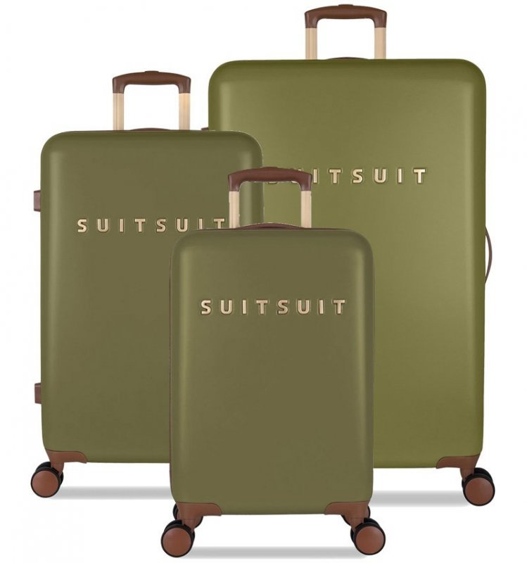 Levně SUITSUIT Fab Seventies sada cestovních kufrů 77/67/55 cm Martini Olive
