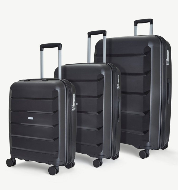 ROCK Tulum sada 3 cestovních kufrů TSA 55/66/78 cm Black