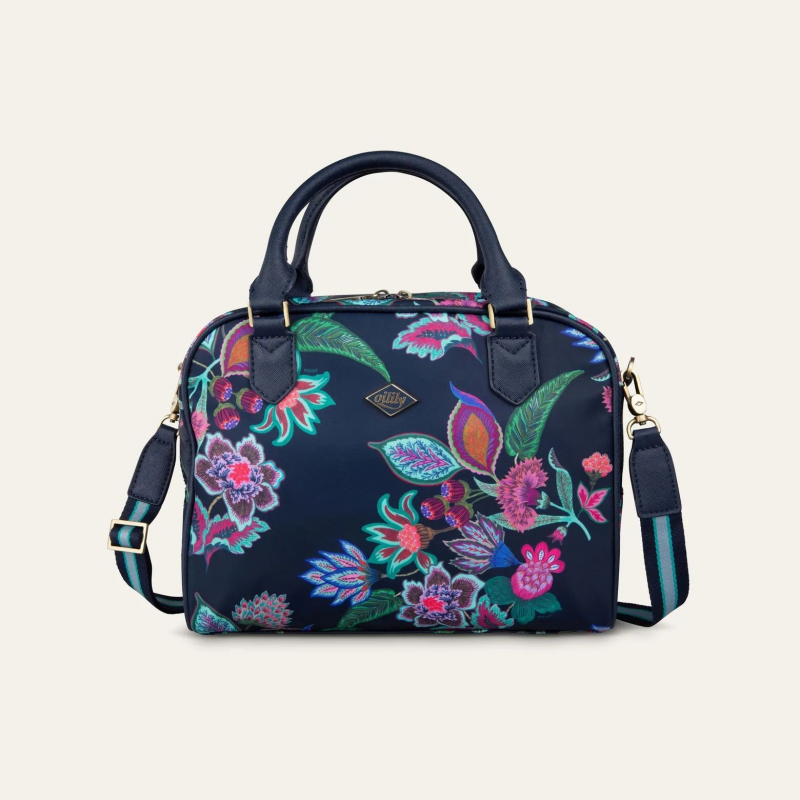 Oilily Sonate Handbag květovaná kabelka 30 cm Blue Iris
