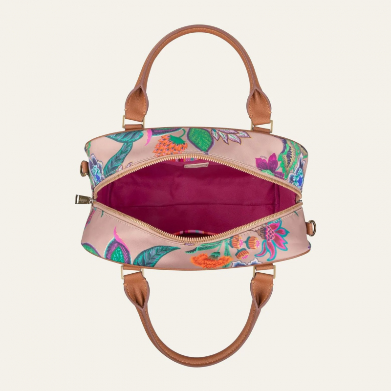 Oilily Sonate Handbag květovaná kabelka 30 cm Walnut