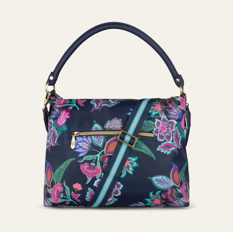 Oilily Sonate M Shoulder Bag květovaná kabelka 33 cm Blue Iris
