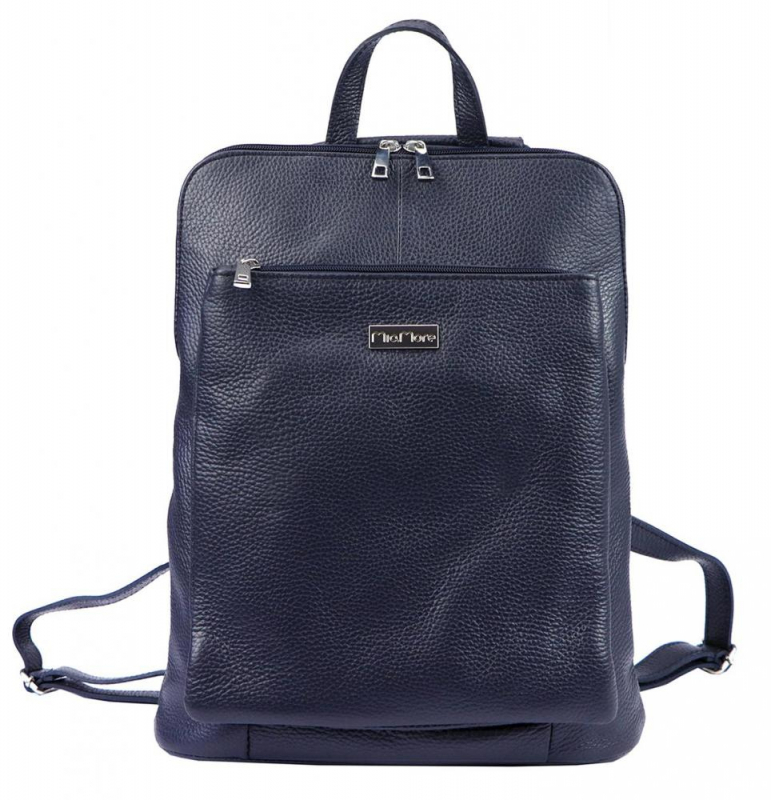 MiaMore 01-015 Dámsky kožený batoh 10 L Navy