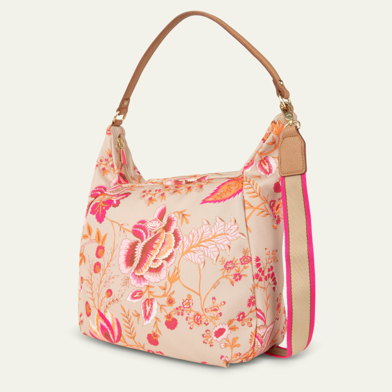 Oilily Sits Icon Mary Shoulder Bag květovaná kabelka 27 cm Pink