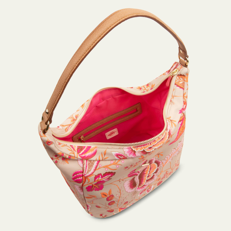 Oilily Sits Icon Mary Shoulder Bag květovaná kabelka 27 cm Pink