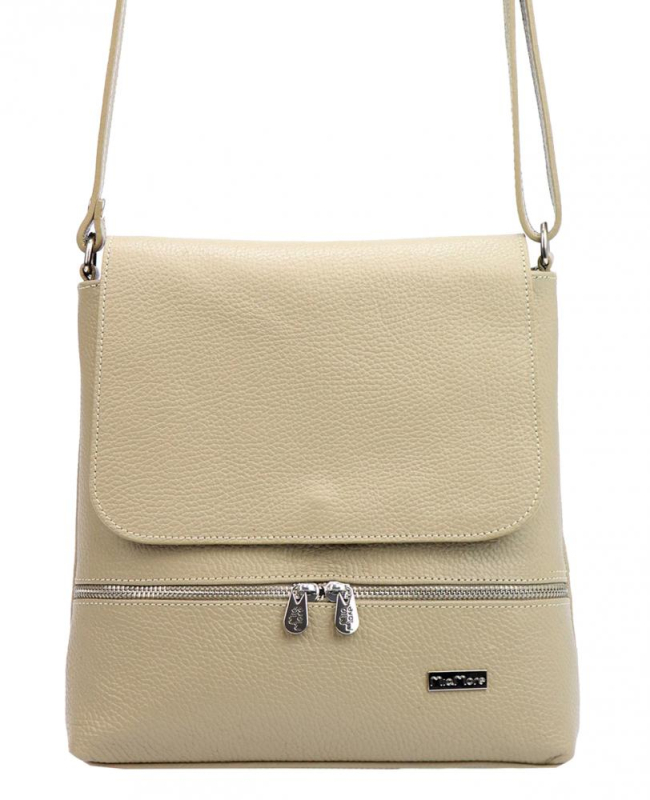 MiaMore Dollaro kožená crossbody taška 27x25x9 cm béžová