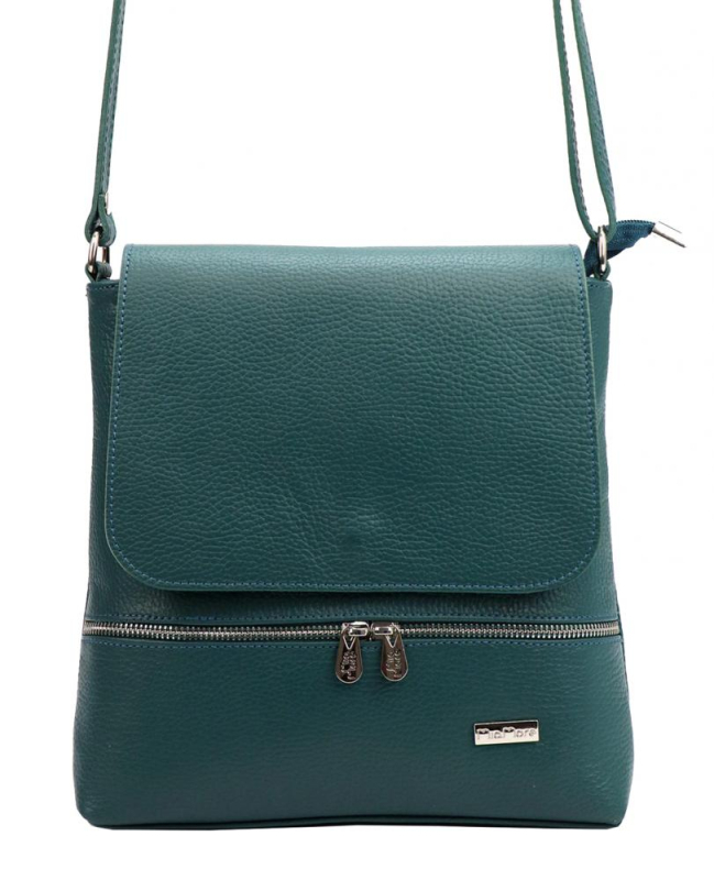 MiaMore Dollaro kožená crossbody taška 27x25x9 cm Petrol