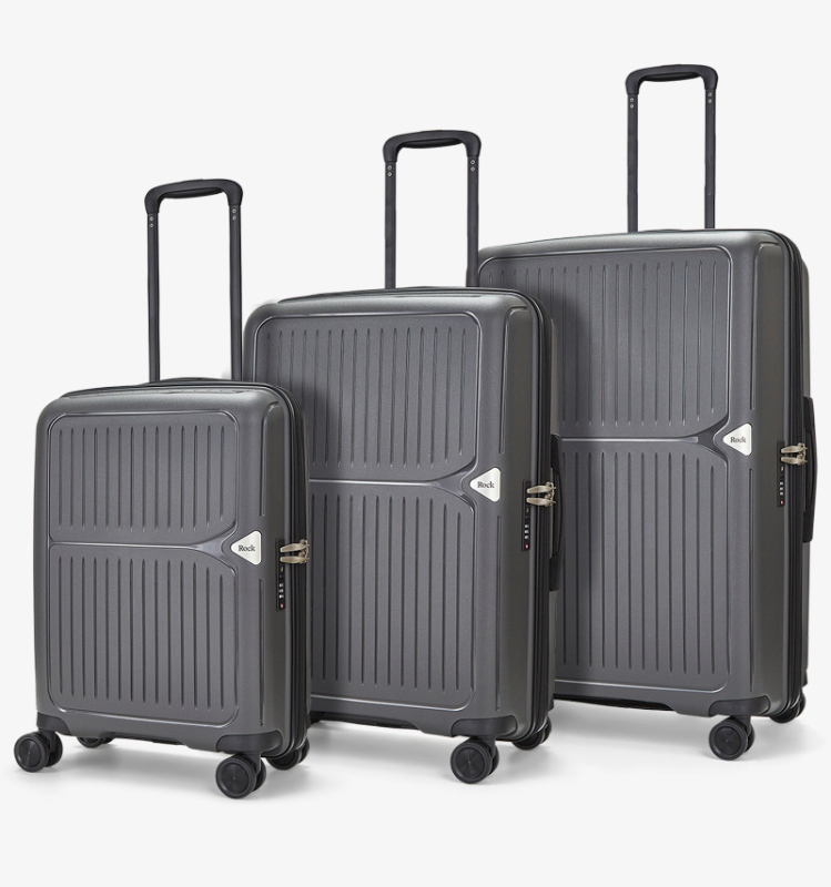 ROCK Vancouver sada 3 cestovních kufrů TSA 55/66/77 cm Charcoal