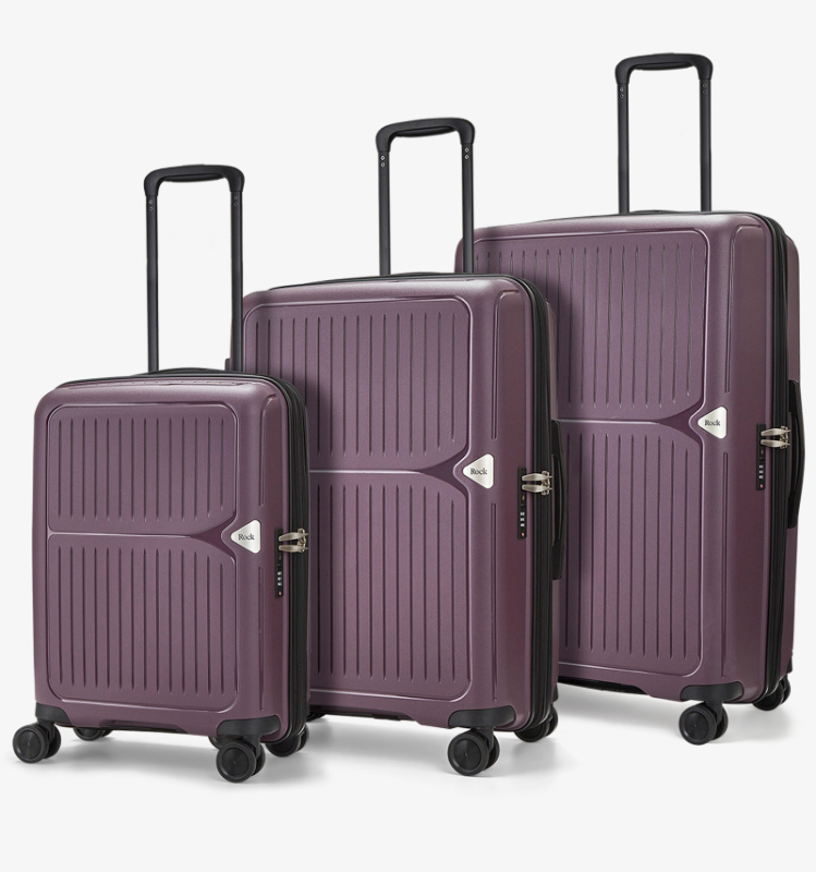 ROCK Vancouver sada 3 cestovních kufrů TSA 55/66/77 cm Purple