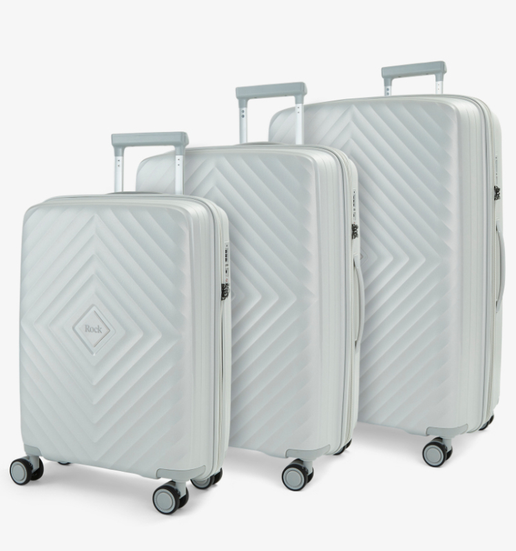 ROCK Infinity sada 3 cestovních kufrů TSA 54/64/73 cm Pearl Grey