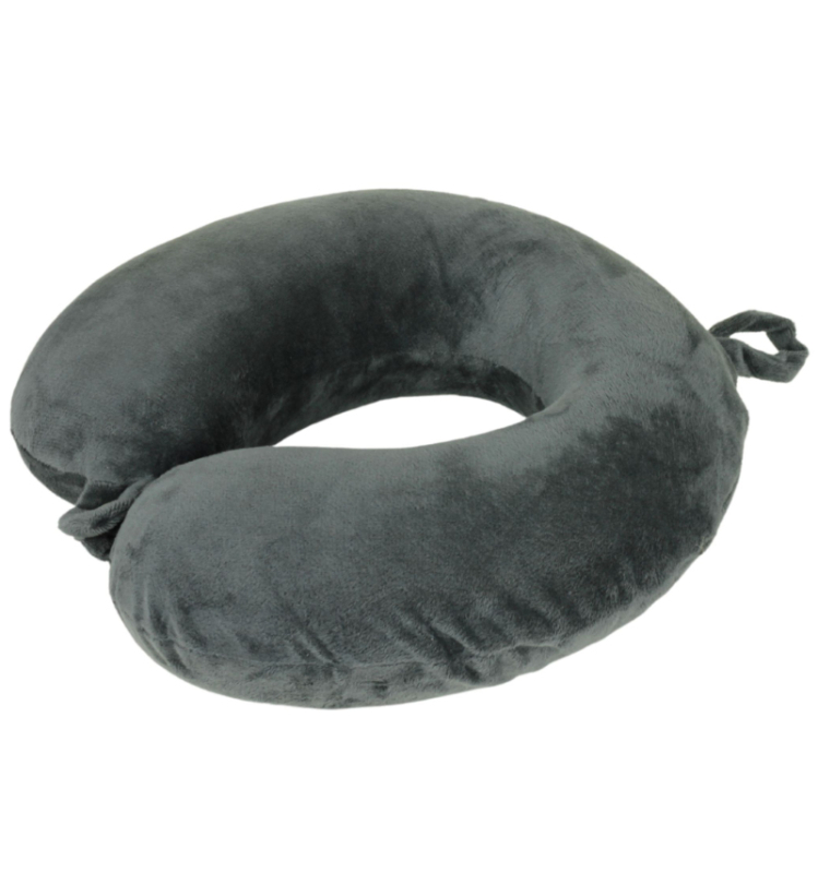 Cestovný vankúš ROCK TA-0030 z pamäťovej peny - tmavosivý