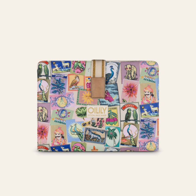 Oilily Flaming Symbols Libby 14" Laptop Sleeve Almond Oil