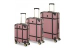 ROCK Vintage sada 3 cestovních kufrů TSA 55/68/78 cm Pink