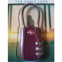 Bezpečnostní lankový TSA kódový zámek ROCK TA-0004 - burgundy