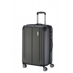 Travelite City 4w M cestovní kufr TSA 68 cm 78/86 l Anthracite