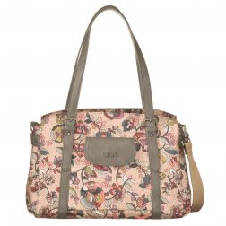 LiLiÓ Biba M Carry All Nougat středně velká květovaná kabelka 36x14x25 cm
