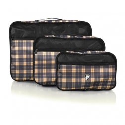 Heys Exotic Packing Cube sada 3 organizérů do zavazadel Yellow Plaid