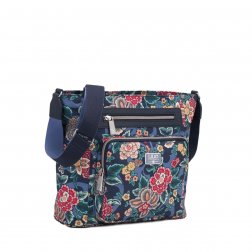 LiLiÓ Winter Poppy M Shoulder Bag květovaná kabelka 29 cm True Blue
