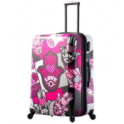 Mia Toro M1314/3-L Hamsa Love cestovní kufr TSA 74 cm 98-123 l Monochrome