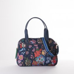 Oilily Amelie Sits M Carry All květovaná kabelka 35 cm Black Iris