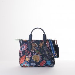 Oilily Amelie Sits Handbag květovaná kabelka 28 cm Black Iris