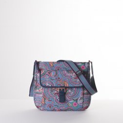 Oilily Helena Paisley M Shoulder Bag květovaná kabelka 27 cm Adriac Blue