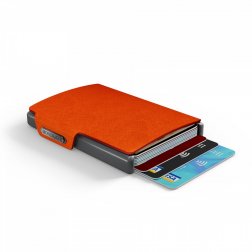 Mondraghi Saffiano mini peněženka RFID kůže / hliník Orange