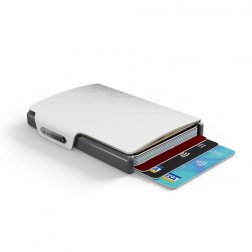 Mondraghi Saffiano mini peněženka RFID kůže / hliník White