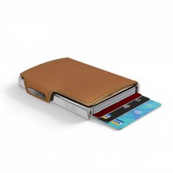 Mondraghi Elegance mini peněženka RFID kůže / hliník Caramel