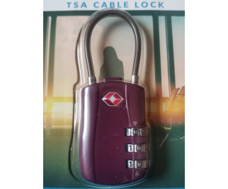 Bezpečnostní lankový TSA kódový zámek ROCK TA-0004 - burgundy