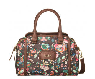 LiLiÓ Biba S Handbag Chestnut malá květovaná kabelka 28x10x22 cm