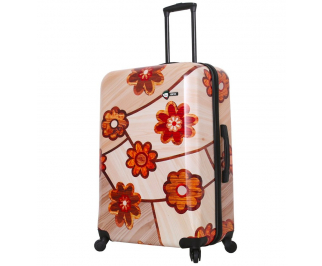 Mia Toro M1355/3-L Ricci Wood Mozaic Flowers cestovní kufr TSA 74 cm 98-123 l