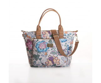 LiLiÓ Folkloric Fun Handbag elegantní květovaná kabelka 28 cm Whipped Cream