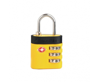 TravelBlue TB037 bezpečnostní TSA kódový zámek na zavazadla, žlutý