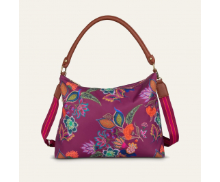 Oilily Sonate M Shoulder Bag květovaná kabelka 33 cm Raspberry