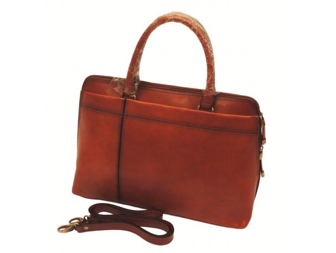 Katana 82563 Marron dámská luxusní kožená aktovka, kaštanově hnědá